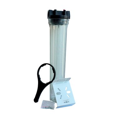 PORTAFILTRO TRANSPARENTE CON PURGA 2.5X20 CONEX. 1' MODEL. NW-BR20K-PET 1'