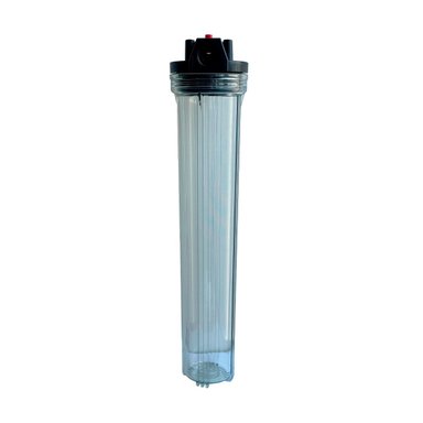 PORTAFILTRO TRANSPARENTE CON PURGA 2.5X20 CONEX. 1' - 3