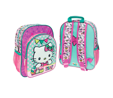 MOCHILA SCOOL MOCHIKIDS ROSADO BEBÉ KITTY BANDERÍN