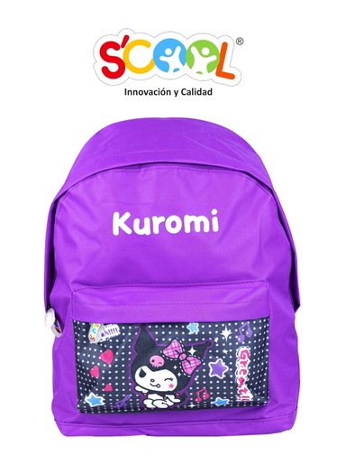 MOCHILA SCOOL OFICIO DISEÑO KUROMI MORADO
