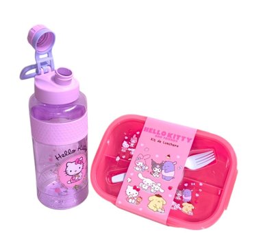 SET RUEDAS KITTY MOCHILA LONCHERA CARTUCHERA TOMATODO Y TAPER - 4