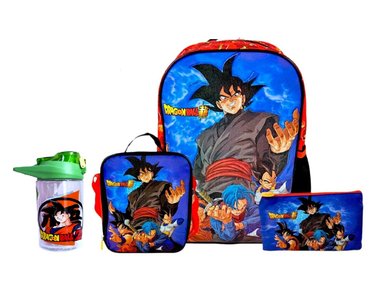 SET DRAGON BALL MOCHILA LONCHERA Y CARTUCHERA Y TOMATODO