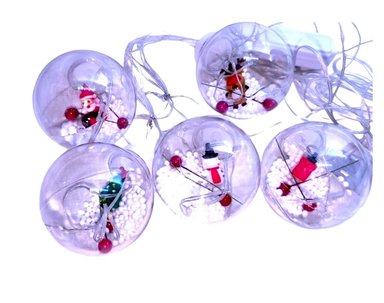 LUCES CORTINA DE NAVIDAD DISEÑO FIGURAS ESFERAS - TONO CÁLIDO - 7