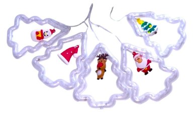 LUCES CORTINA DE NAVIDAD DISEÑO FIGURAS ESFERAS - TONO CÁLIDO - 8
