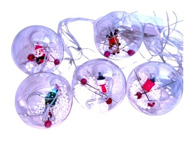 LUCES CORTINA DE NAVIDAD DISEÑO FIGURAS ESFERAS - TONO MULTICOLOR - 10