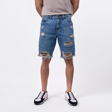 BERMUDA BRONCO HOMBRE - SALVAJE VI DENIM RIGIDO - 1