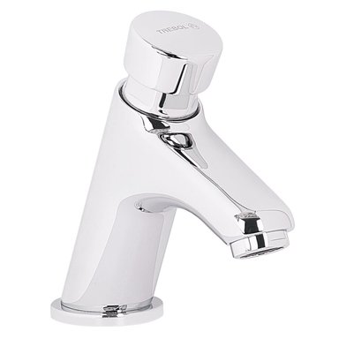 GRIFERÍA TREBOL NEOPLUS LLAVE DE ½” TEMPORIZADA PICO LARGO PARA LAVATORIO CROMO