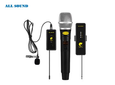 MICRÓFONO INALÁMBRICO ALL SOUND TL4 TIGER LAV PRO UHF REPORTERO