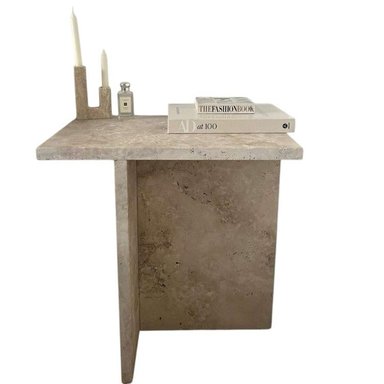 MESA LATERAL DE MARMOL MARFIL SLATERSPERU