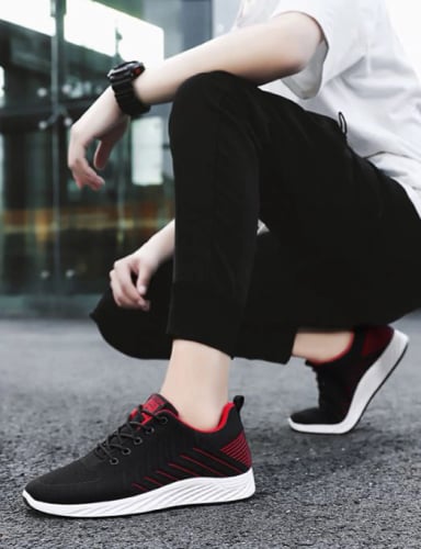 ZAPATILLA PARA HOMBRE SOSTORM -NEGRO-ROJO- B603 - 4