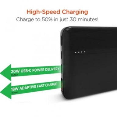 POWER BANK HYPERJUICE HYPERGEAR - 10,000 MAH - 20W FAST CHARGE - IPHONE - SAMSUNG - 2