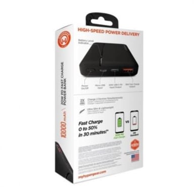 POWER BANK HYPERJUICE HYPERGEAR - 10,000 MAH - 20W FAST CHARGE - IPHONE - SAMSUNG - 3