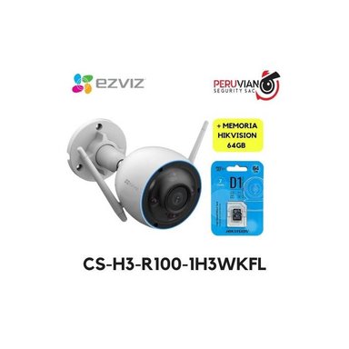 KIT CÁMARA EZVIZ CS-H3-R100-1H3WKFL H3 3MP MEMORIA 64GB HIKVISION
