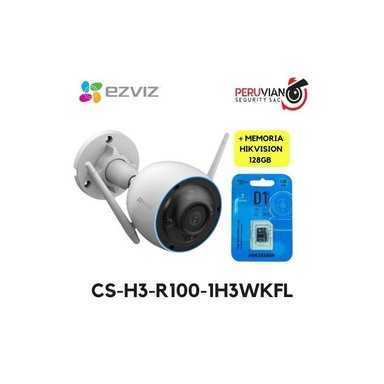 KIT CÁMARA EZVIZ CS-H3-R100-1H3WKFL H3 3MP MEMORIA 128GB HIKVISION
