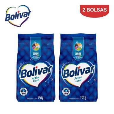 DETERGENTE EN POLVO 750GR FLORAL ACTIVE CARE BOLIVAR PACK°2