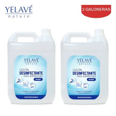 DESINFECTANTE LÍQUIDO YELAVE AMONIO CUATERNARIO 4 LITROS PACK 2 GALONERAS