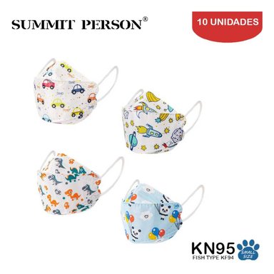 MASCARILLA SUMMIT PERSON KN95 FISH TYPE NIÑO MIX CAJA 10 UNIDADES