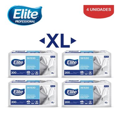 PAPEL TOALLA ELITE DH INTERFOLIADA XL 200 HOJAS PACK 4 UN