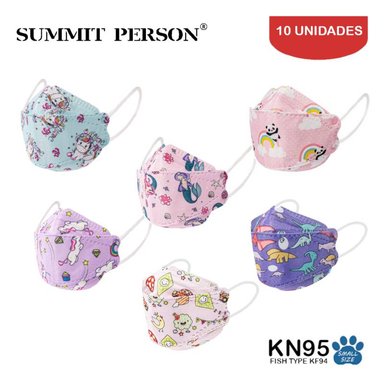 MASCARILLA KN95 FISH TYPE NIÑA MIX CAJA10UND SUMMIT PERSON