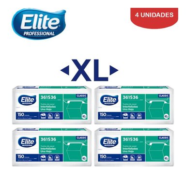 PAPEL TOALLA ELITE UH INTERFOLIADA XL 150 HOJAS PACK 4 UN