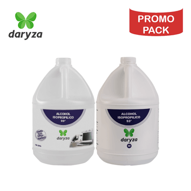 PACK X2 ALCOHOL ISOPROPÍLICO DARYZA 99°GALÓN Y 53°GALÓN