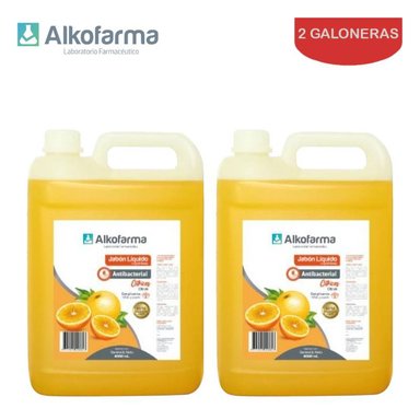 PACK ALKOFARMA JABÓN LÍQUIDO ANTIBACTERIAL 4L CÍTRICOS X2 GALONES - 1