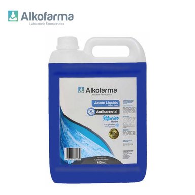 JABÓN LÍQUIDO ALKOFARMA ANTIBACTERIAL GALÓN 4 LITROS MARINO - 1