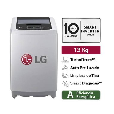 LAVADORA LG SMART MOTION 13KG WT13DPBK GRIS.