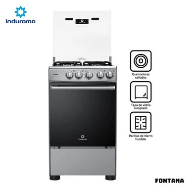 COCINA DE PIE A GAS INDURAMA 4 QUEMADORES FONTANA + LICUADORA OSTER BLANCA - 2