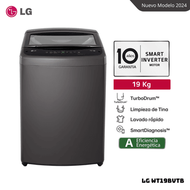 LAVADORA LG TURBODRUM 19 KG CARGA SUPERIOR NEGRO CLARO - WT19BVTB