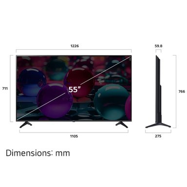 TELEVISOR LG 55 SMART TV THINQ AI WEBOS HUB 4K UHD LED 2025 55UA7300PSB - 4