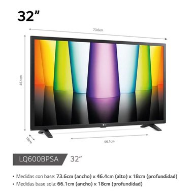 TELEVISOR LG 32 SMART TV WEBOS HUB HD LED - 32LQ600BPSA - 2