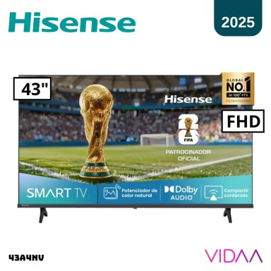 TELEVISOR HISENSE 43 FHD SMART TV VIDAA MODELO 2025 - 43A4NV