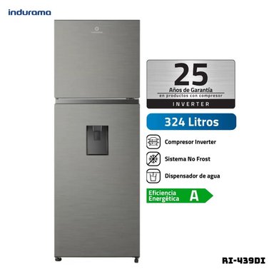 REFRIGERADORA INDURAMA 324 L TOP FREEZER PLATEADO CON DISP - RI-439DI