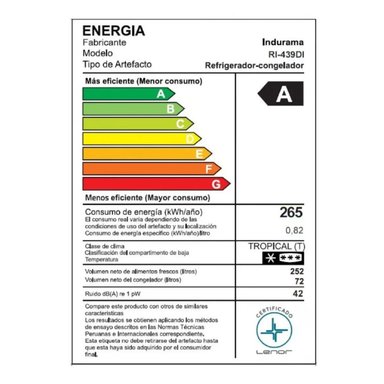 REFRIGERADORA INDURAMA 324 L TOP FREEZER PLATEADO CON DISP - RI-439DI - 6