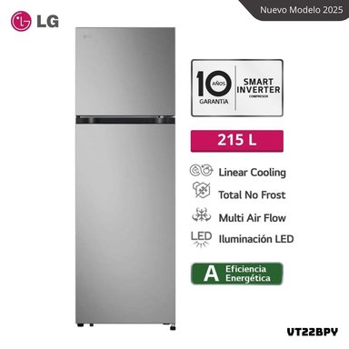 REFRIGERADORA LG 215 L TOP FREEZER PLATEADO - VT22BPY