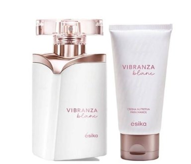 SET PERFUME ESIKA VIBRANZA BLANC PARFUM MUJER EDP + CREMA MANOS