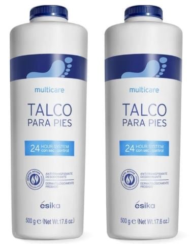 SET X 2 TALCO PARA PIES 500G ANTITRANSPIRANTE ÉSIKA