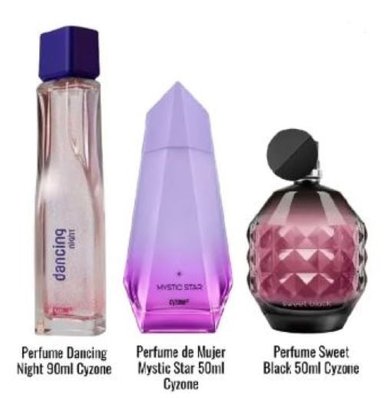 PERFUMES CYZONE DANCING NIGHT + MYSTIC STAR + SWEET BLACK
