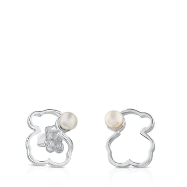 PENDIENTES PLATA 1 LEY 14MM PERLA CULT. - 2