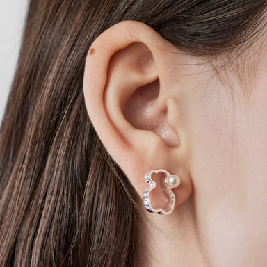 PENDIENTES PLATA 1 LEY 14MM PERLA CULT. - 6