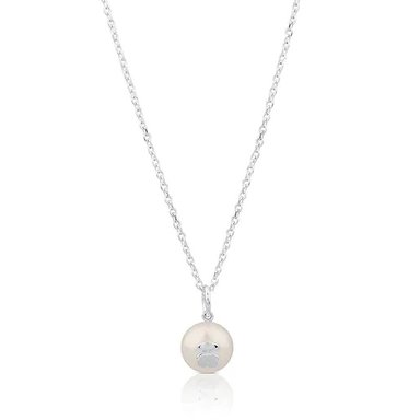 COLLAR TOUS PLATA 1 LEY PERLA CULTIVADA