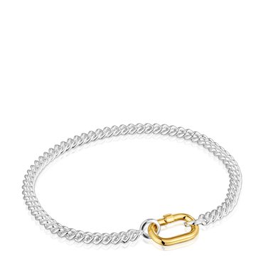 PULSERA TOUS PLATA 1ªLEY BAÑO ORO OVAL BICOL