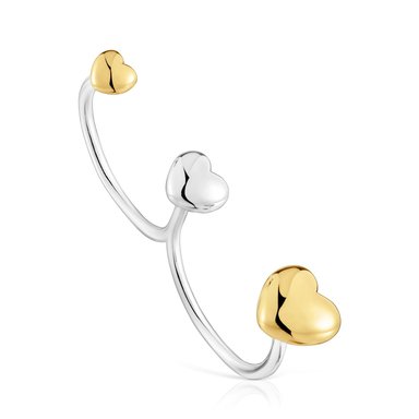 ANILLO TOUS SORTIJA TRIPLE PLATA 1ªLEY BAÑO BICOLOR