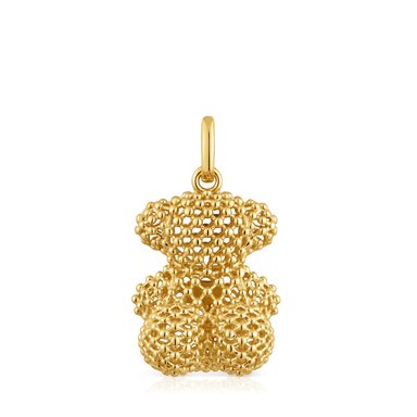 COLGANTE TOUS PLATA 1ªLEY BAÑO ORO 22MM