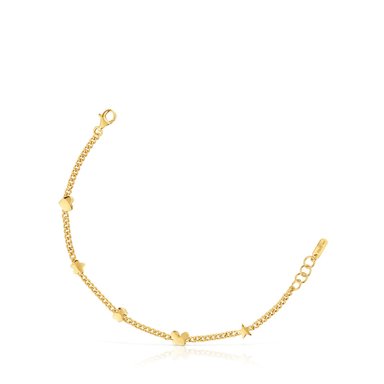 PULSERA PLATA1ªLEY BAÑO ORO MOTIVO CADEN