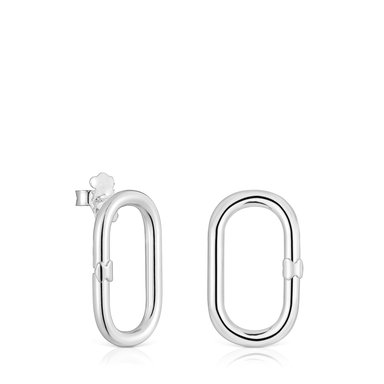 PENDIENTES PLATA 1ªLEY ANILLA OVAL 25MM