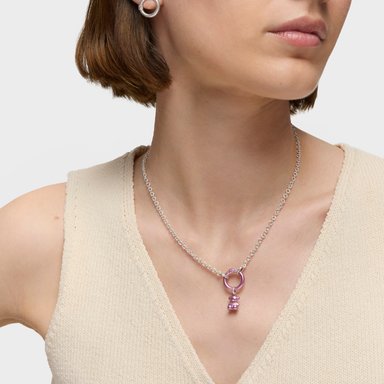 COLG. ACERO/PLATA 1ªLEY ROSA CLARO 11MM - 6