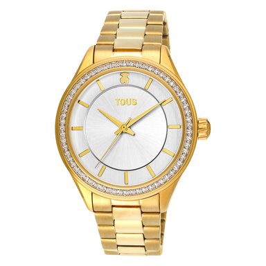 RELOJ TOUS MUJER ACERO IP DORADO BRAZALETE ZIRCONIAS
