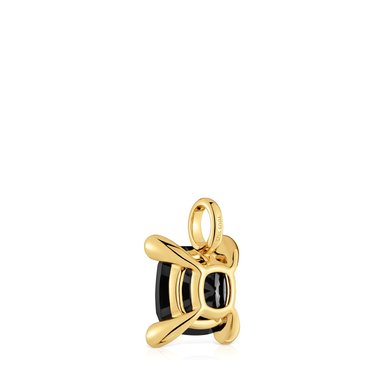 COLGANTE TOUS PLATA 1ªLEY BAÑO ORO ONIX 11MM - 2